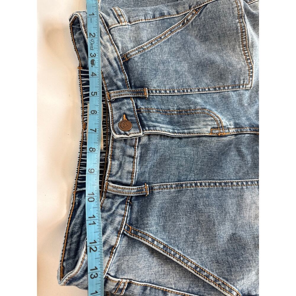 Y2K Wide Leg Cargo Pants Women’s 5 Medium Wash Denim Utility Streetwear - Picture 3 of 7